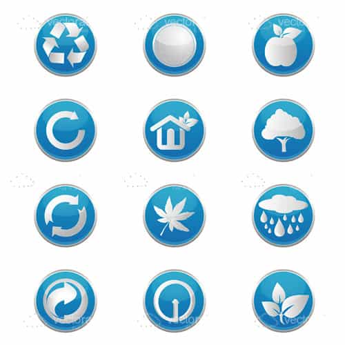 Blue Modern Recycling Icons